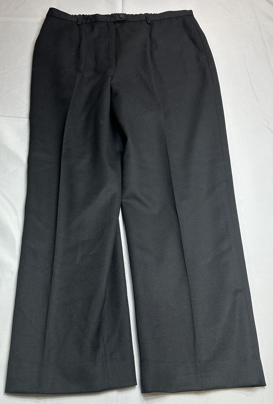 VTG Pendleton Pants Womens 14 Black Virgin Wool Trousers Made USA Office Career